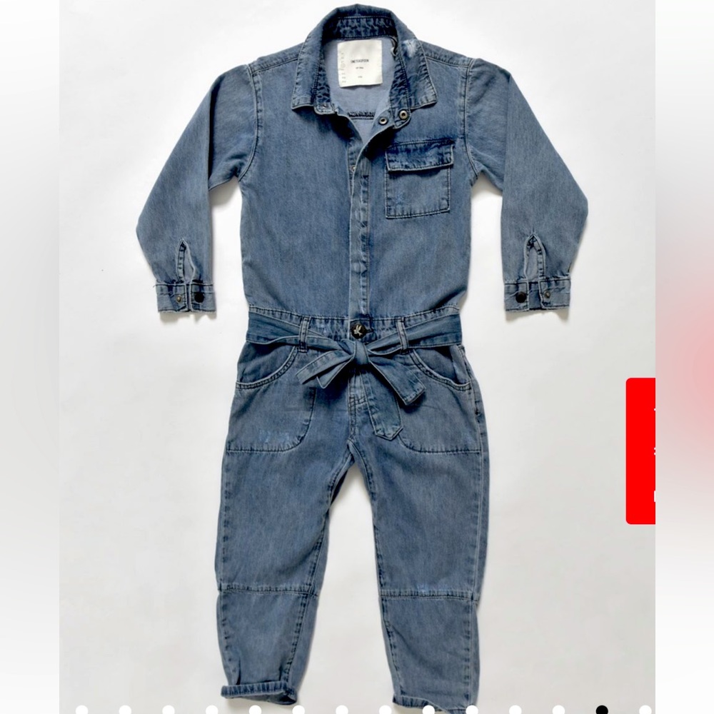 OneTeaspoon KIDS ROCKY UTILITY denim JUMPSUIT size 4-5